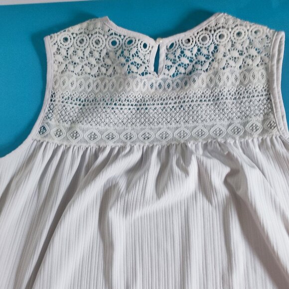 Oxygen blouse lase shoulder white women's size S - Picture 5 of 8